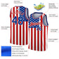 Custom White Royal-Red 3D American Flag Fashion Authentic Basketball Jersey Limited