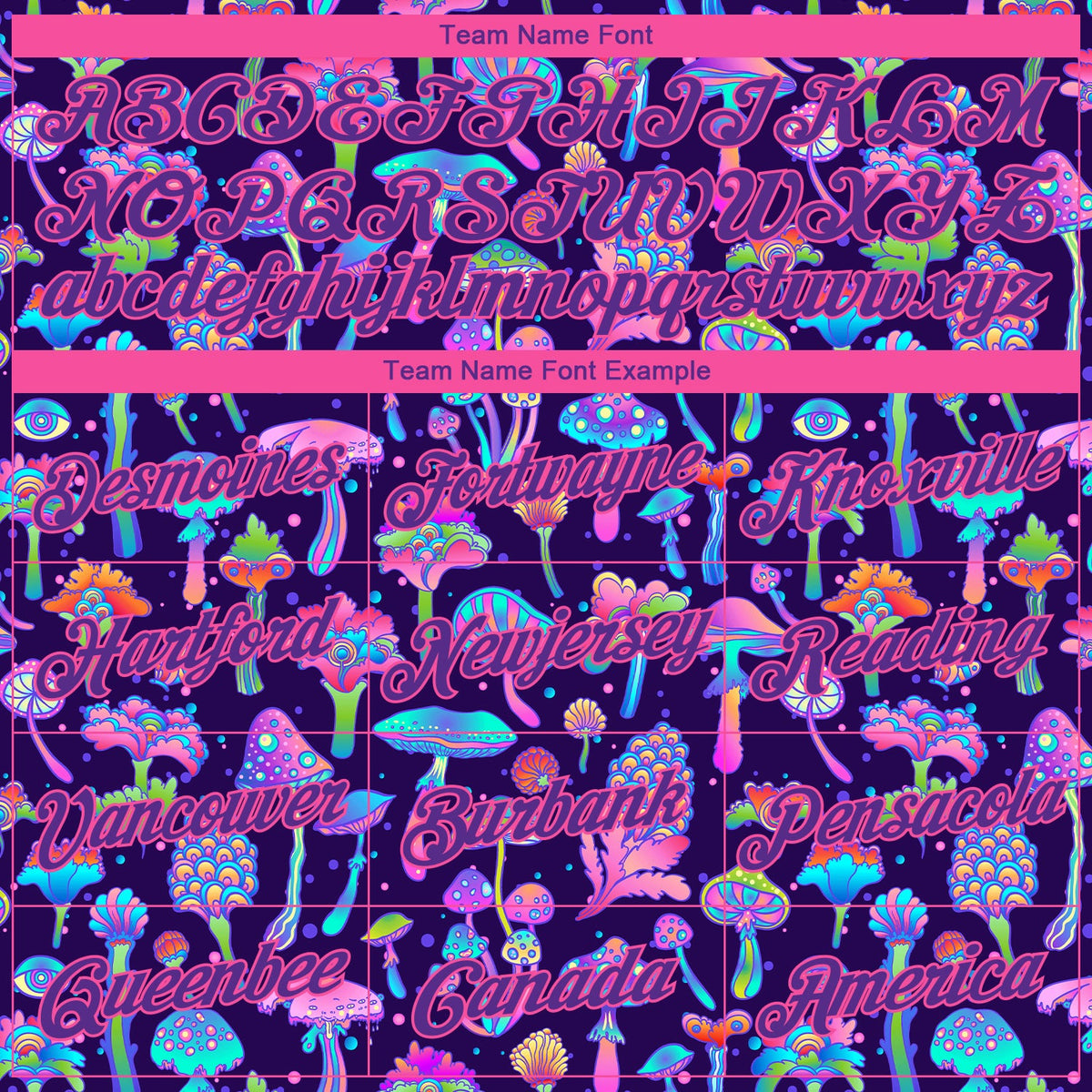 Custom Purple Pink 3D Pattern Design Flowers And Mushrooms Psychedelic Hallucination Authentic Basketball Jersey Limited