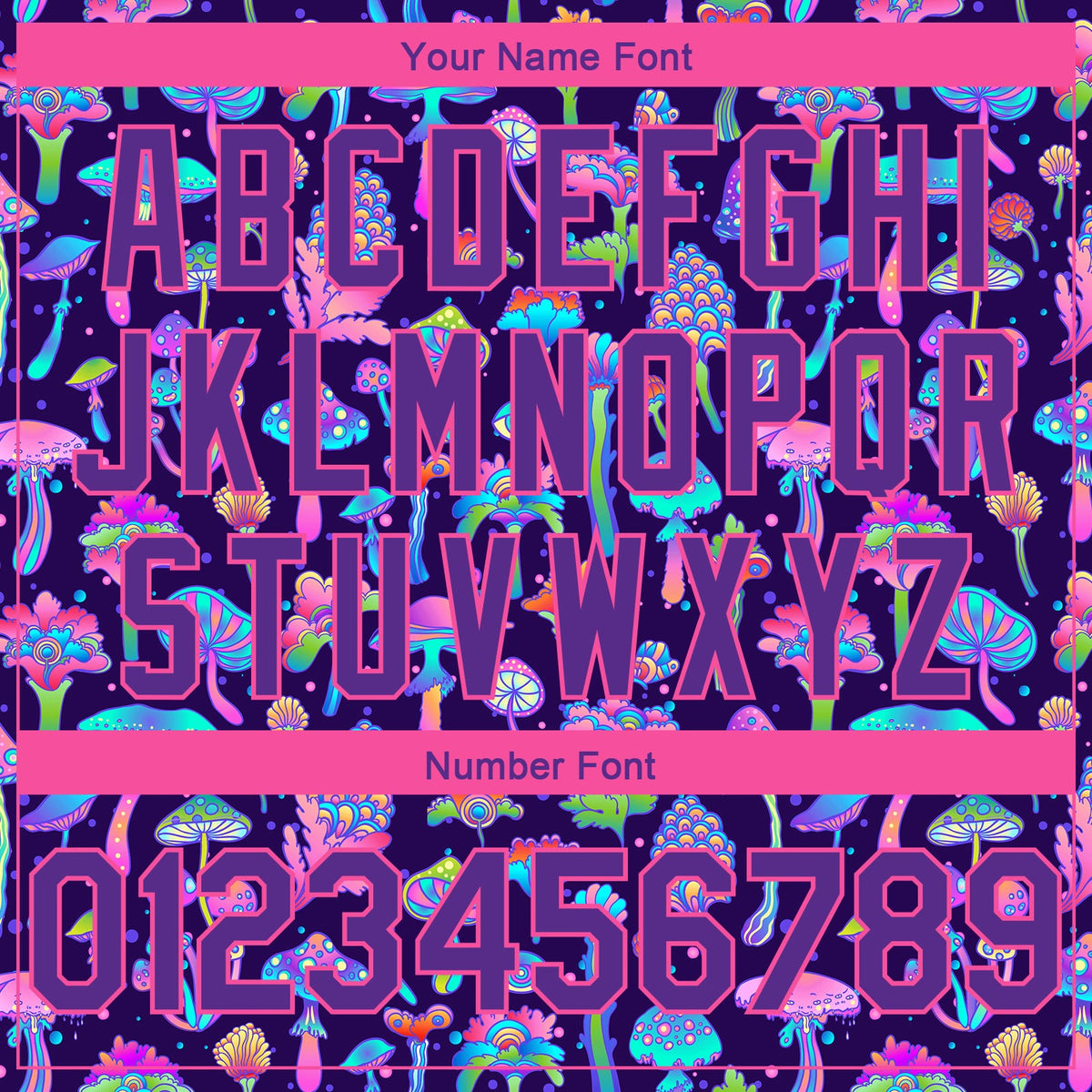 Custom Purple Pink 3D Pattern Design Flowers And Mushrooms Psychedelic Hallucination Authentic Basketball Jersey Limited