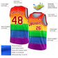Custom Red White 3D Pattern Design Rainbow For Pride Month Love Is Love Lgbt Authentic Basketball Jersey Limited