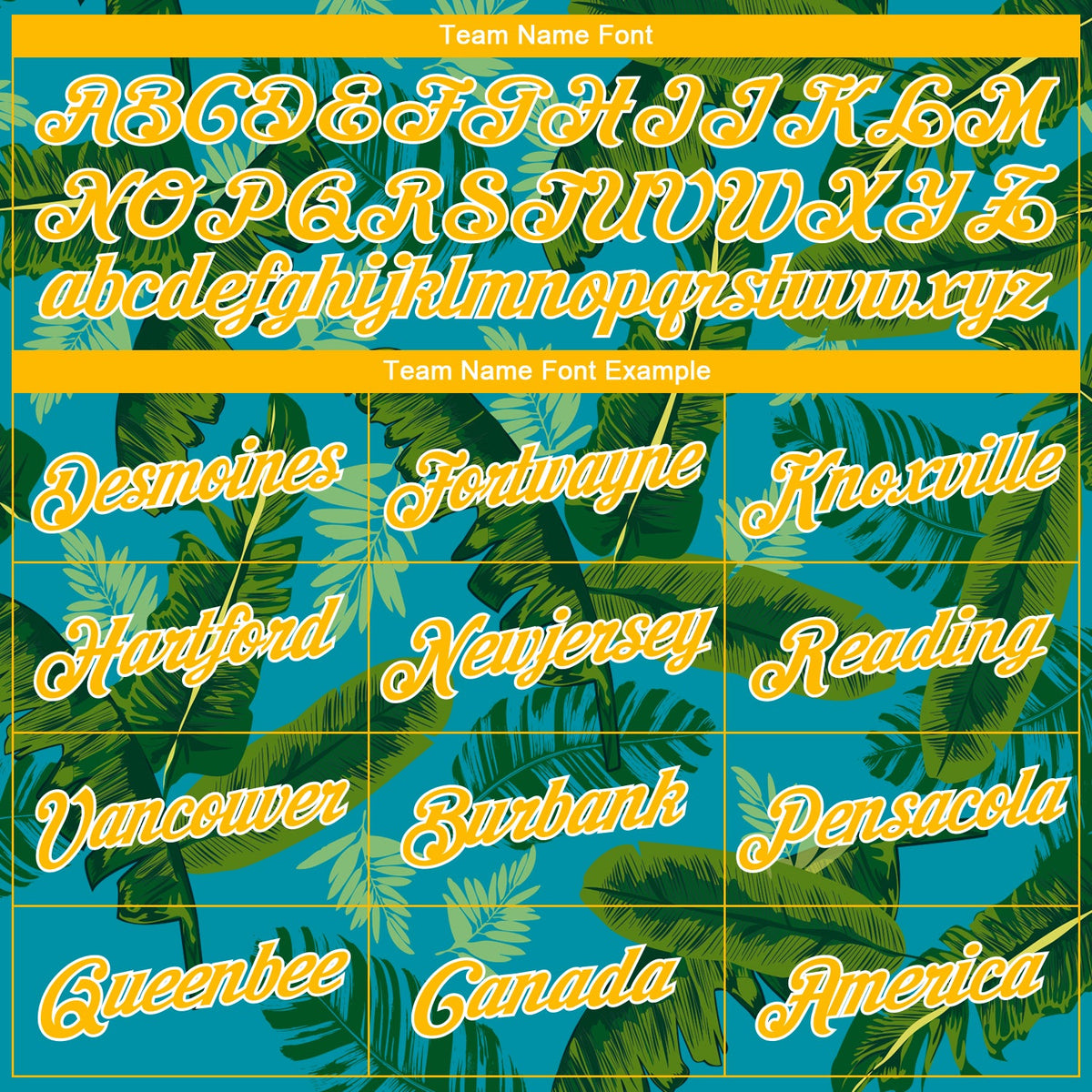 Custom Teal Gold-White 3D Pattern Tropical Hawaii Leaves Authentic Basketball Jersey Limited