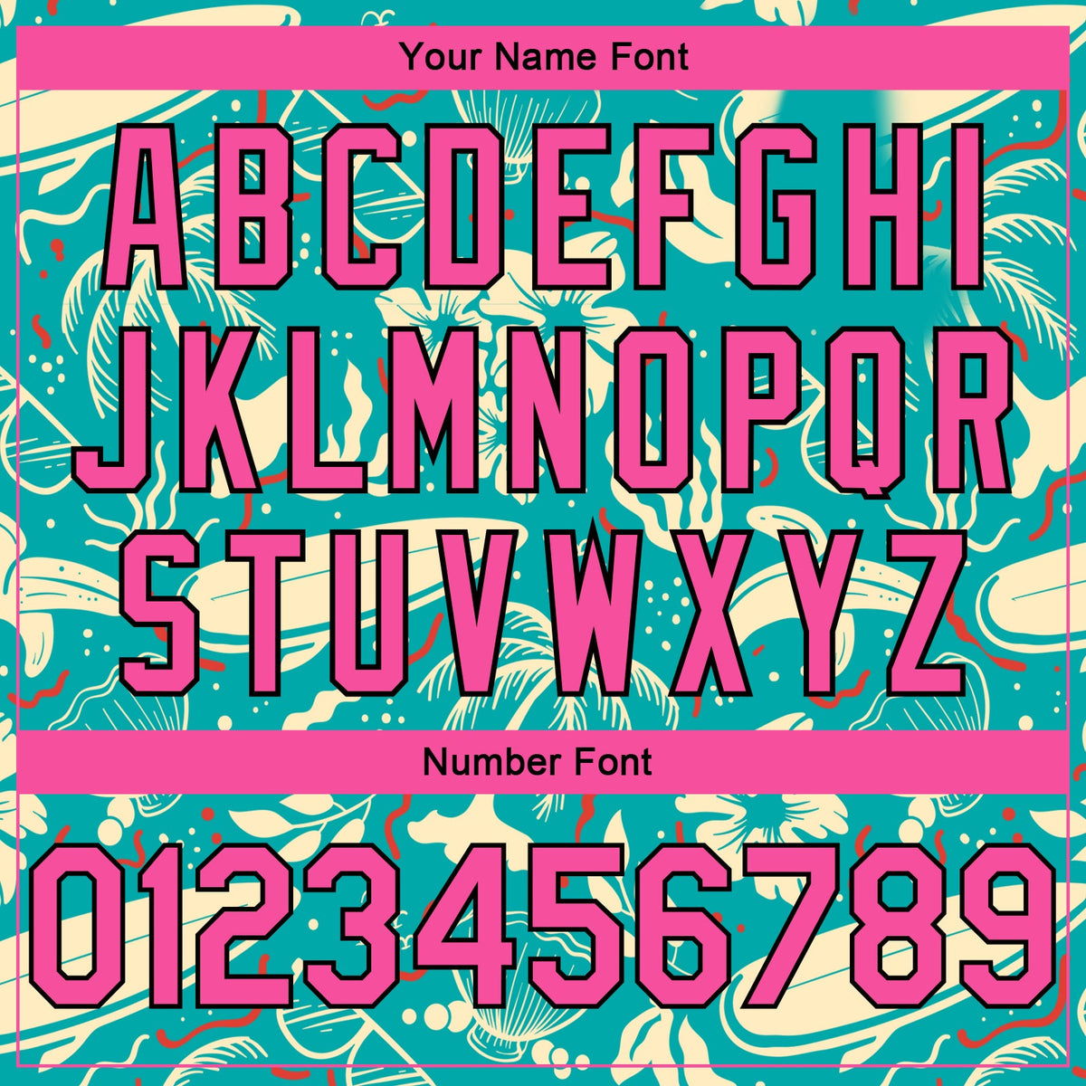 Custom Aqua Pink-Black 3D Pattern Tropical Hawaii Trees Authentic Basketball Jersey Limited