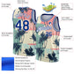Custom Cream Royal-White 3D Pattern Tropical Hawaii Trees Authentic Basketball Jersey Limited
