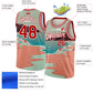 Custom Teal Red-White 3D Pattern Tropical Beach Hawaii Palm Trees Authentic Basketball Jersey Limited