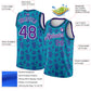 Custom Teal Purple-White 3D Pattern Hawaii Palm Trees Authentic Basketball Jersey Limited
