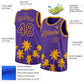 Custom Purple Gold 3D Pattern Hawaii Palm Trees Authentic Basketball Jersey Limited