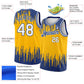 Custom Gold White-Royal Abstract Vertical Lines Authentic City Edition Basketball Jersey Limited