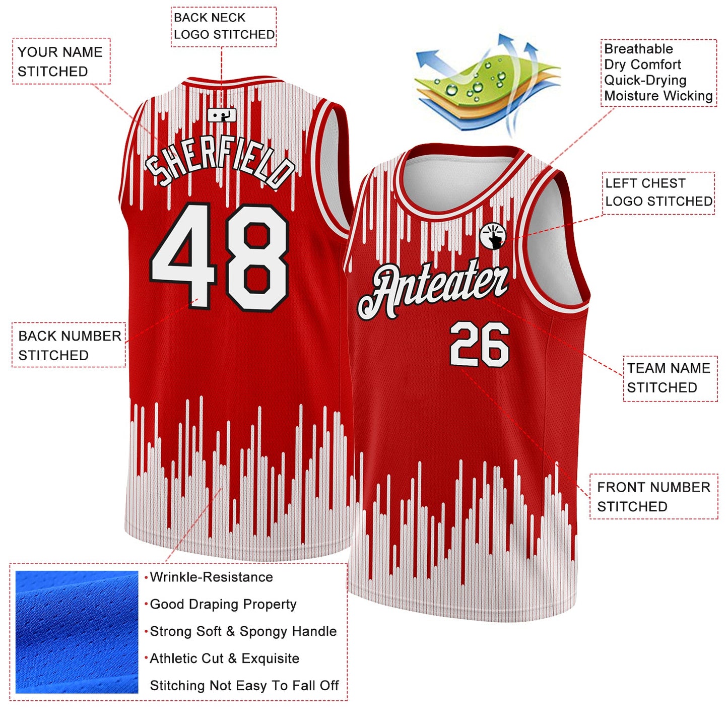 Custom Red White-Black Abstract Vertical Lines Authentic City Edition Basketball Jersey Limited