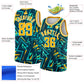 Custom Green Gold-White 3D Pattern Design Abstract Grunge Art Authentic Basketball Jersey Limited