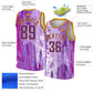 Custom Purple Gold 3D Pattern Design Abstract Liquid Watercolor Style Authentic Basketball Jersey Limited