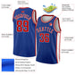 Custom Royal Red-White Geometric Shapes And Side Stripes Authentic City Edition Basketball Jersey Limited