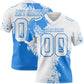 Custom White Powder Blue 3D Pattern Abstract Brush Stroke Authentic Football Jersey