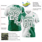 Custom White Kelly Green 3D Pattern Abstract Brush Stroke Authentic Football Jersey Limited