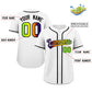 Custom White Neon Green-Purple Gradient Fashion Authentic Baseball Jersey Limited