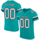 Custom Aqua Gray-Black Mesh Authentic Football Jersey Limited