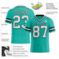 Custom Aqua White-Black Mesh Authentic Football Jersey Limited