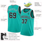Custom Aqua Black-Gray Authentic Basketball Jersey Limited