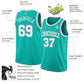 Custom Aqua White-Gray Authentic Basketball Jersey Limited