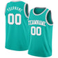 Custom Aqua White-Gray Authentic Basketball Jersey