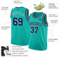 Custom Aqua Navy-Gray Authentic Basketball Jersey Limited
