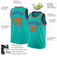 Custom Aqua Orange-Purple Authentic Basketball Jersey Limited