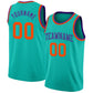 Custom Aqua Orange-Purple Authentic Basketball Jersey