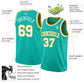 Custom Aqua White-Gold Authentic Basketball Jersey Limited