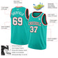 Custom Aqua White-Red Authentic Basketball Jersey Limited
