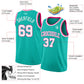 Custom Aqua White-Pink Authentic Basketball Jersey Limited