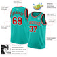Custom Aqua Red-White Authentic Basketball Jersey Limited