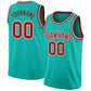 Custom Aqua Red-White Authentic Basketball Jersey