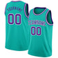 Custom Aqua Purple-White Authentic Basketball Jersey
