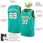 Custom Aqua White-Old Gold Authentic Basketball Jersey Limited