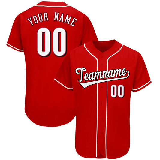 Custom Red Team Classic Style Authentic Baseball Jersey