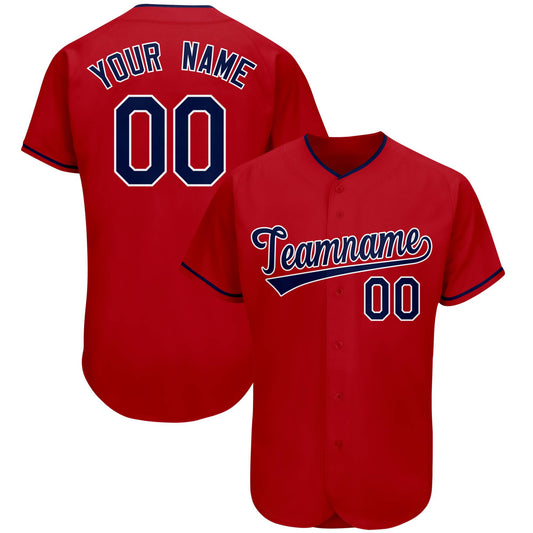 Custom Red Team Classic Authentic Baseball Jersey