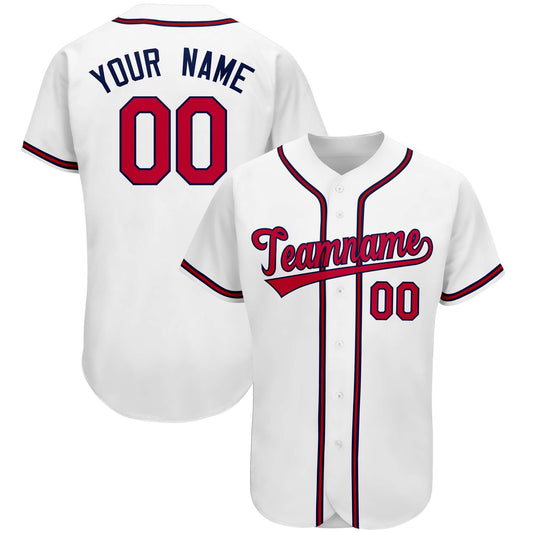 Custom White Team Classic Style Authentic Baseball Jersey