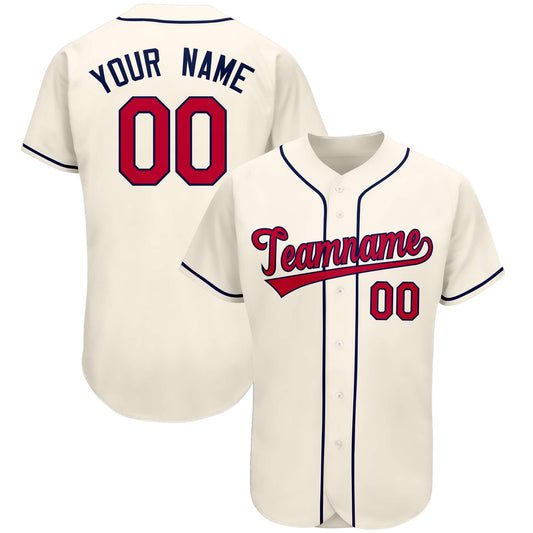 Custom Cream Team Classic Style Authentic Baseball Jersey