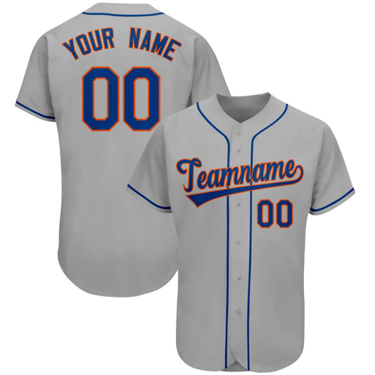 Custom Gray Team Classic Style Authentic Baseball Jersey