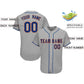 Custom Gray Team Classic Style Authentic Baseball Jersey Limited