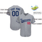 Custom Gray Team Classic Style Authentic Baseball Jersey Limited