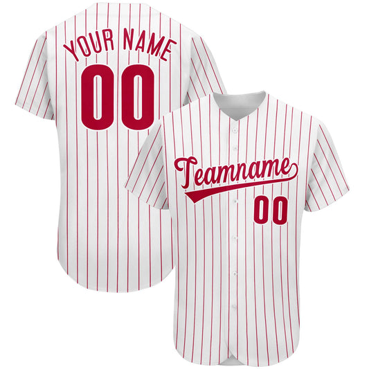 Custom Red Team Classic Style Stripe Fashion Authentic Baseball Jersey