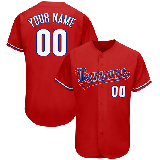 Custom Red Team Classic Style Authentic Baseball Jersey