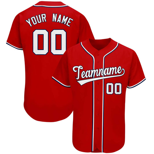 Custom Red Team Classic Style Authentic Baseball Jersey