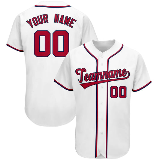 Custom White Team Classic Style Authentic Baseball Jersey