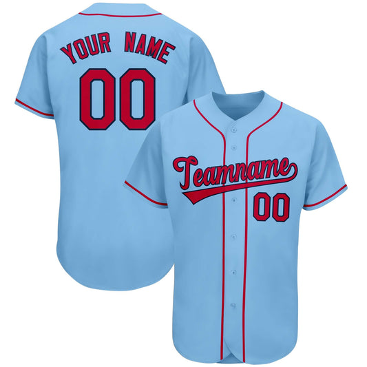 Custom Light Blue Team Classic Style Authentic Baseball Jersey