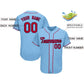 Custom Light Blue Team Classic Style Authentic Baseball Jersey Limited