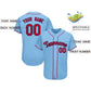 Custom Light Blue Team Classic Style Authentic Baseball Jersey Limited