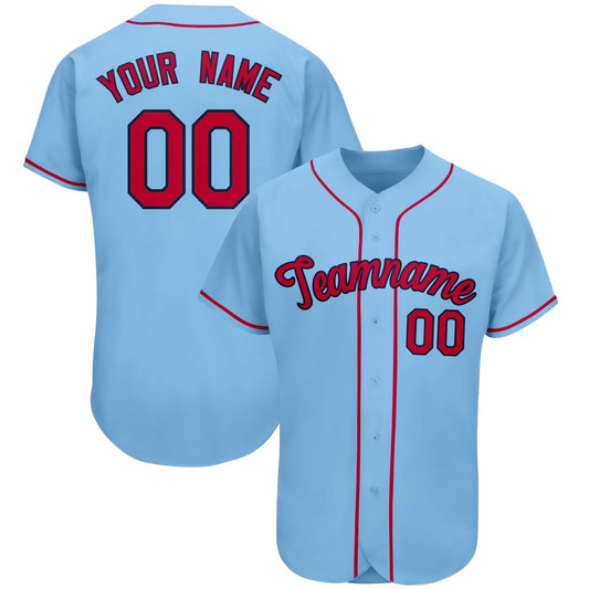 Custom Light Blue Team Classic Style Authentic Baseball Jersey