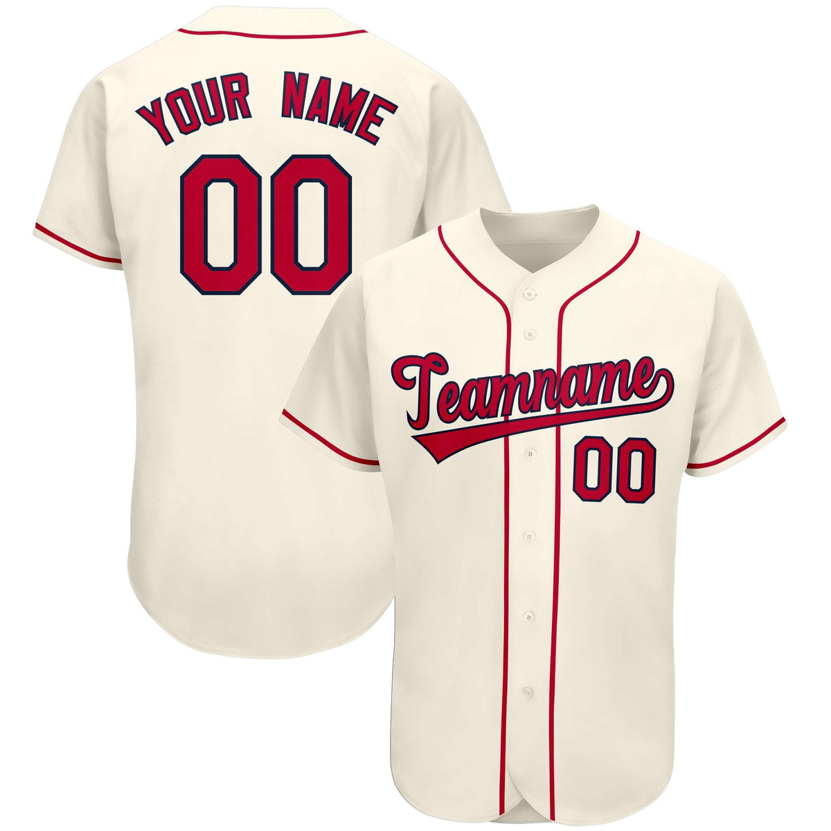 Custom Cream Team Classic Style Authentic Baseball Jersey