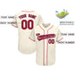 Custom Cream Team Classic Style Authentic Baseball Jersey Limited
